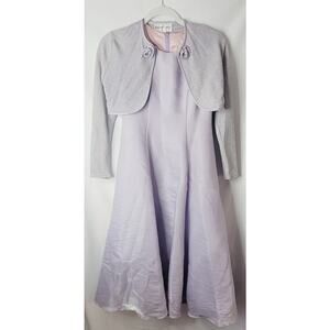 Jessica McClintock- Girl's formal Dress with Cardigan- Purple- size 10